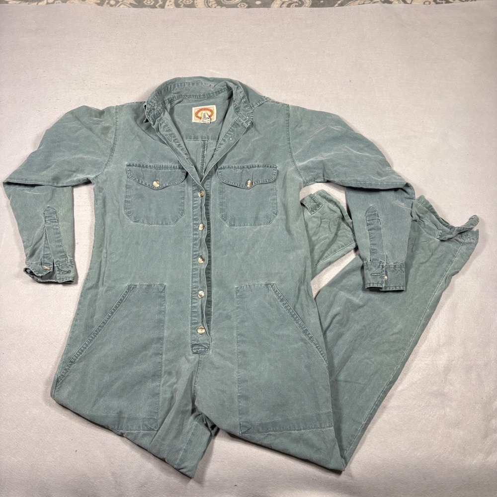 Vintage Banana Republic Mill Valley Cotton Flight Suit Coveralls Sage Green S